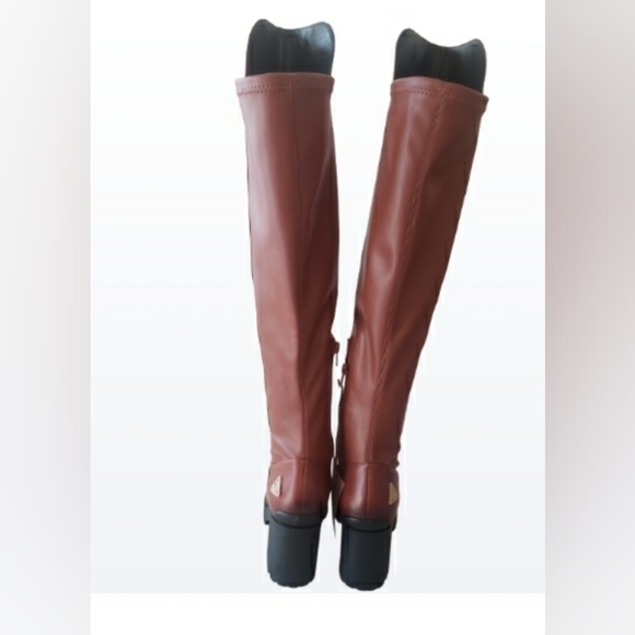 GB ReVolve OTK Chunky Redwood LUGG Block Sole Over the Knee high BOOTS - Picture 7 of 10